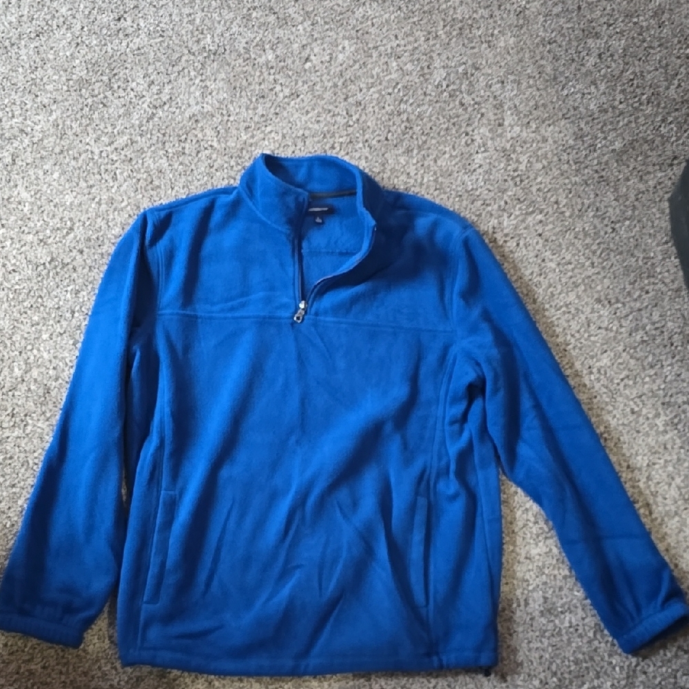 Blue Quarter-Zip Fleece Pullover